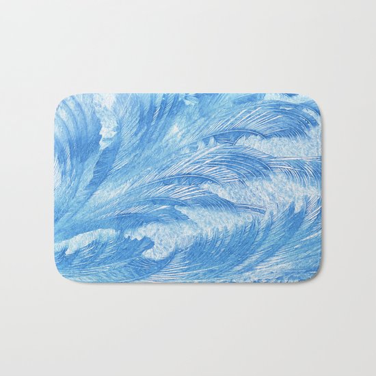 Blue frost abstract Bath Mat