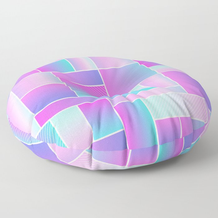 Abstract Holographic Pastel Pattern Floor Pillow