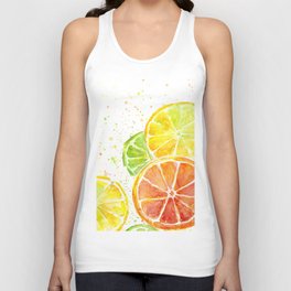 Fruit Watercolor Citrus Unisex Tank Top