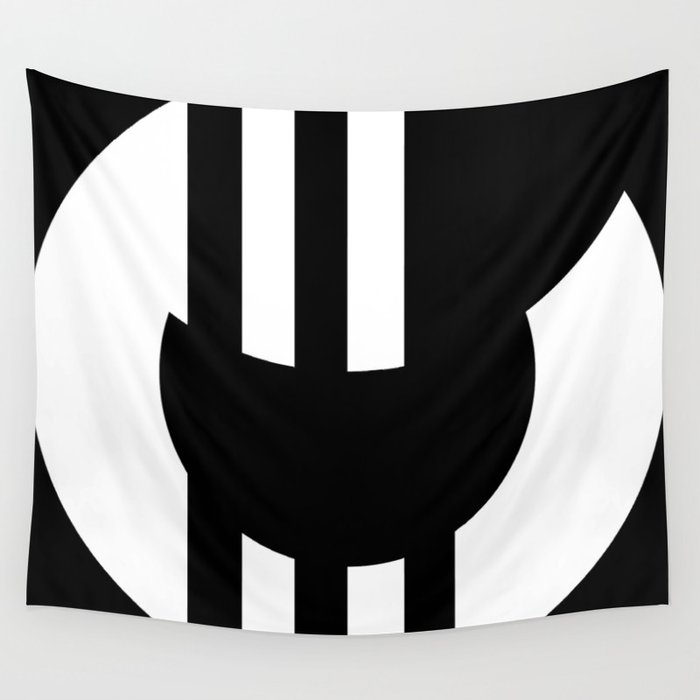 Black and white logo art Wall Tapestry