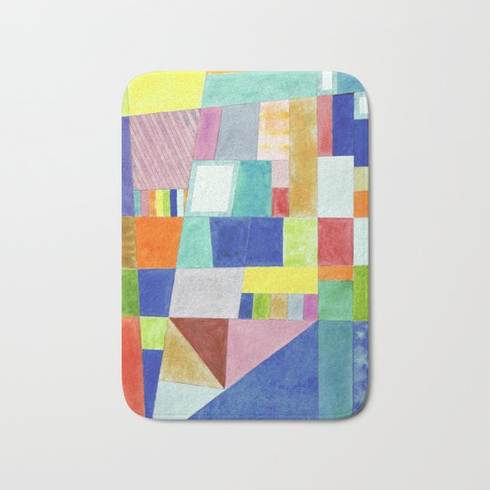 Colorful Abstract with Slantings and Windows Bath Mat