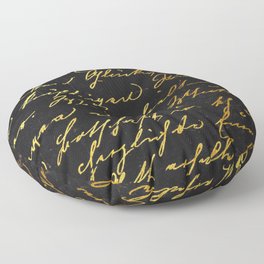 Gold manuscript Floor Pillow