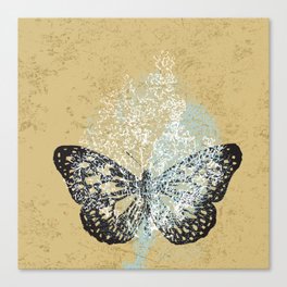 fine art Abstract art gestual, organic and butterfly Canvas Print