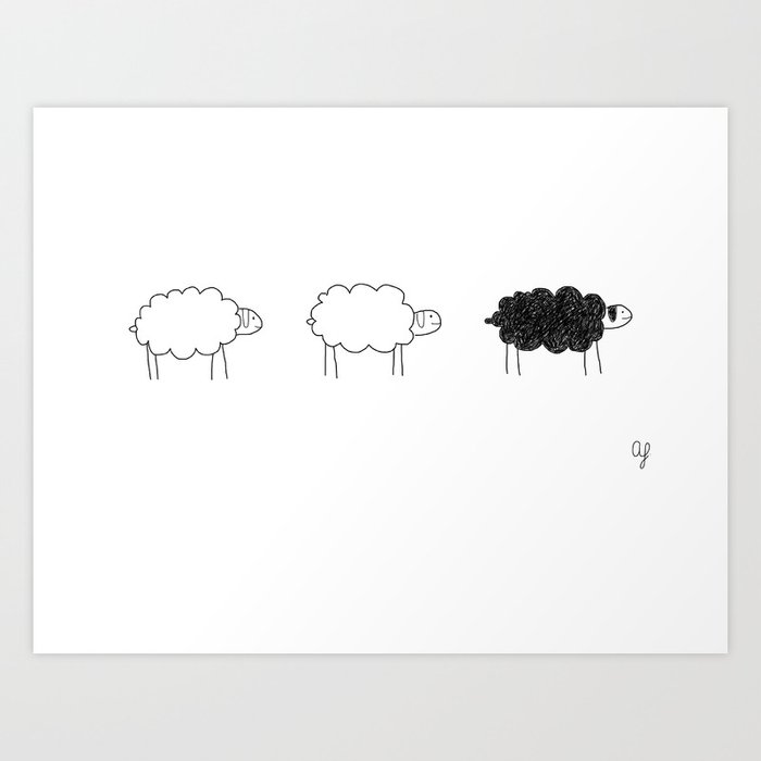 Three CloudSheeps Art Print