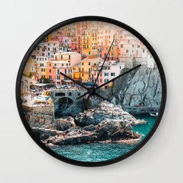 Manarola Town in Cinque Terre Wall Clock