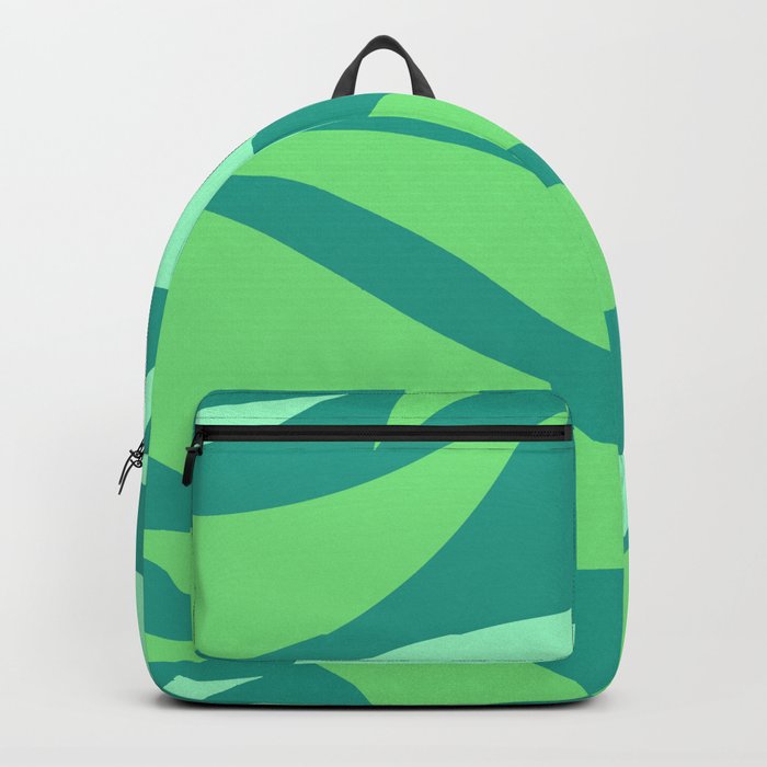 Luxury abstract ocean waves minimal pattern - Magic Mint and Pastel Green Backpack