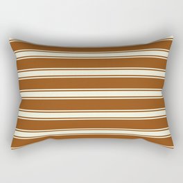 [ Thumbnail: Brown and Beige Colored Lines/Stripes Pattern Rectangular Pillow ]