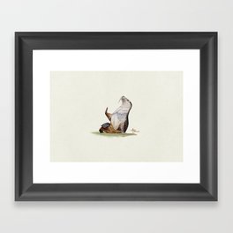 Sea Lion Watercolor Framed Art Print