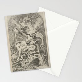 Leviathan the great serpent vintage etching Stationery Card