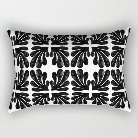 Grace - black and white abstract painting india ink brushstroke watercolor minimal modern urban Rectangular Pillow