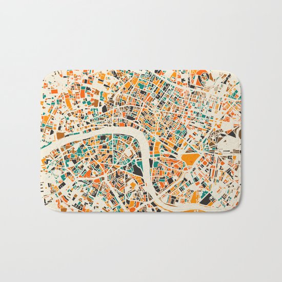 London Mosaic Map #4 Bath Mat