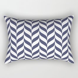 Navy and White Pretty Herringbone Pattern Pairs DE 2022 Trending Color Singing the Blues DET576 Rectangular Pillow