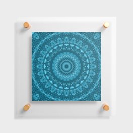 Aqua Mandala Floating Acrylic Print