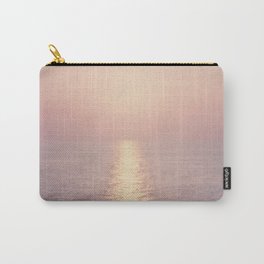 Golden Sunset - Aerial Ocean - Rose Pink Sky - Horizon - Sea Travel photography by Ingrid Beddoes Carry-All Pouch
