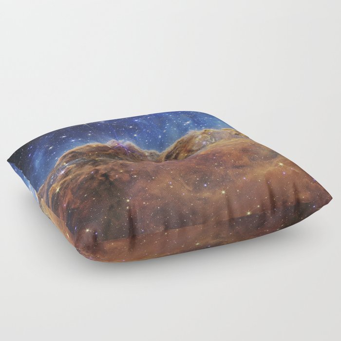 “Cosmic Cliffs” in the Carina Nebula from NASA’s James Webb Space Telescope (NIRCam Image) Floor Pillow