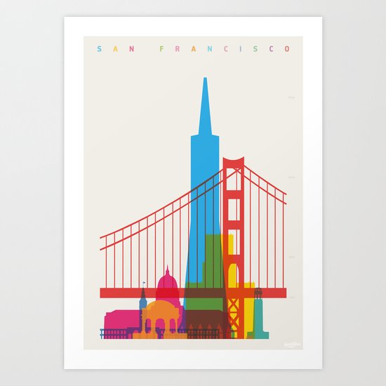 Shapes of San Francisco. Accurate to scale Art Print