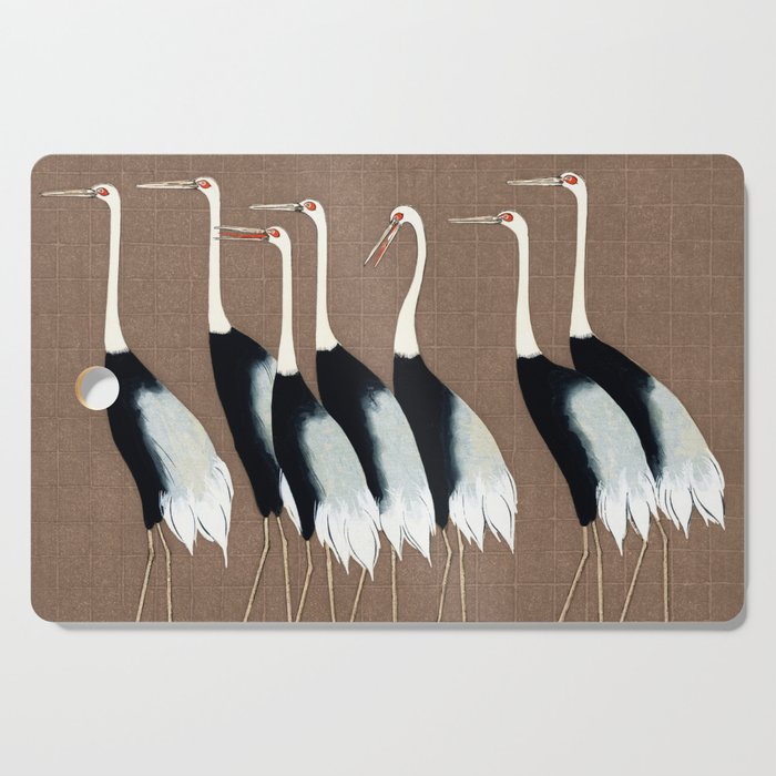 Tokyo Birds on Brown Color Cutting Board