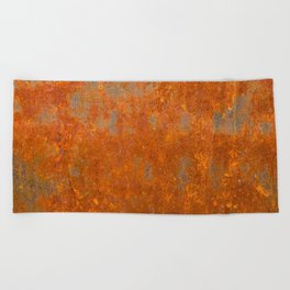 Rust metal texture background Beach Towel