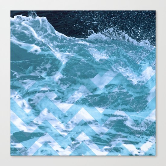 Blue Chevron Canvas Print