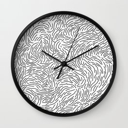 Seamless Pattern Doodle Sketch Line Drawing, Hand Drawn Pattern Wall Clock