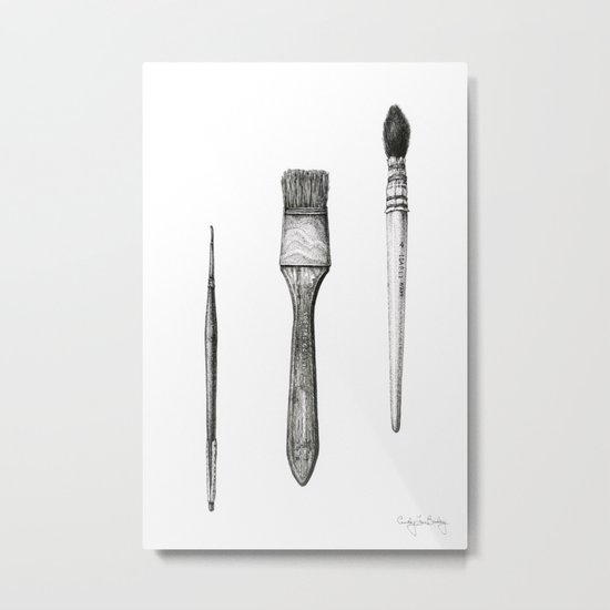 Retired Watercolor Brushes Metal Print