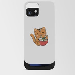 Ramen Cute Cat Eats Ramen Anime Cat iPhone Card Case