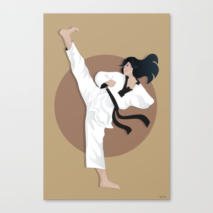 Taekwondo Fighter Canvas Print