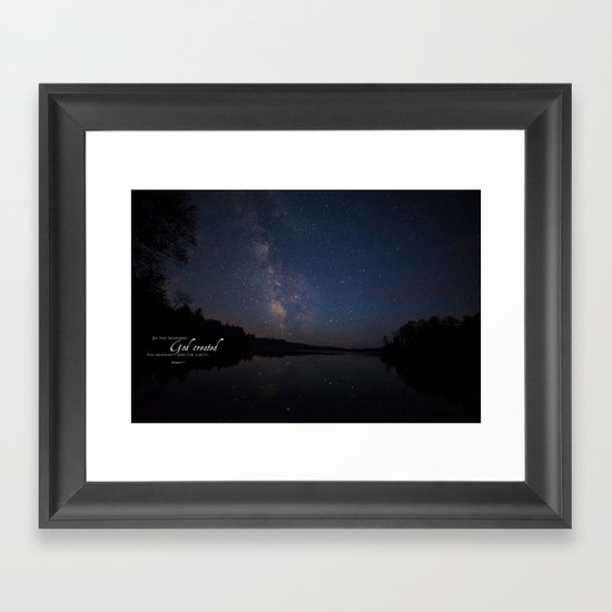 Milky Way over the Lake Framed Art Print
