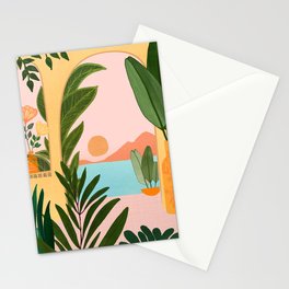 Moroccan Coast - Tropical Sunset Scene Stationery Cards