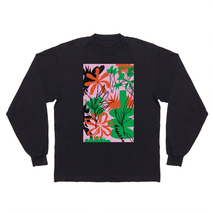 freehand collage in pink Long Sleeve T Shirt