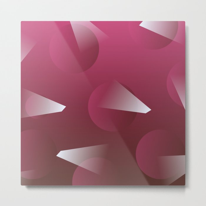Elegant Pink Mid-Century Abstract Metal Print