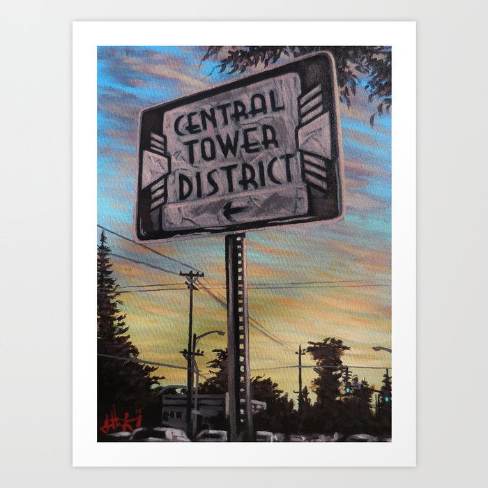 Central Tower District Art Print