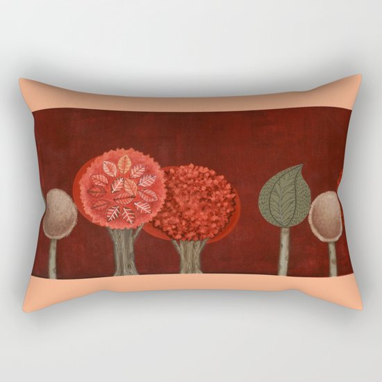 Red Grove Rectangular Pillow