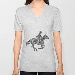 Horse Rider V Neck T Shirt