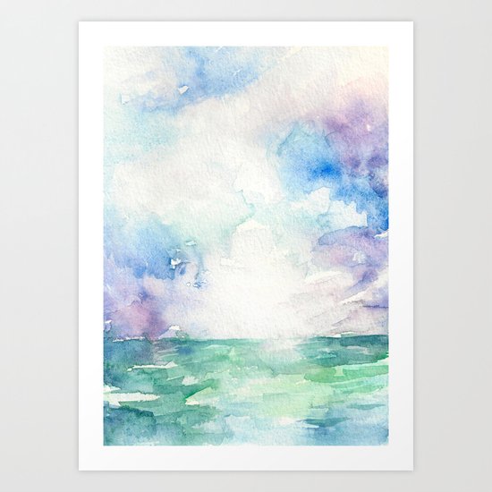 Colored Sky Watercolor Painting Art Print