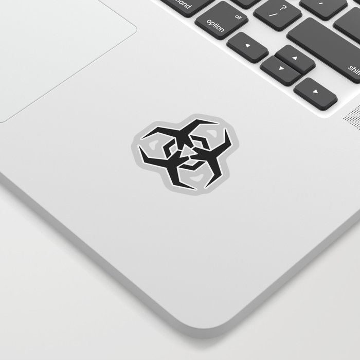 Malware Hazard Symbol in Black. Sticker