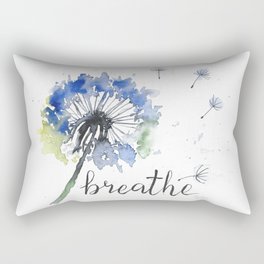 Breathe! Dandelion Floral Botanical Art Rectangular Pillow