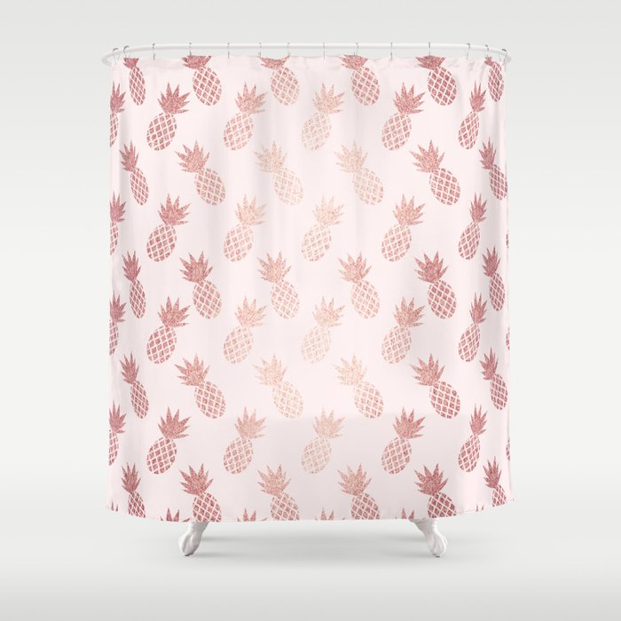 Rose Gold Pineapple Pattern Shower Curtain By Tanyalegere Society6