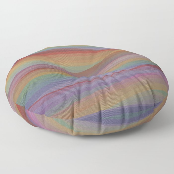 Multicolor Earth Tone Flowing Lines Floor Pillow