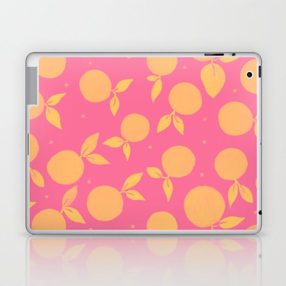 Abstract tangerine pattern - hot pink and yellow Laptop & iPad Skin