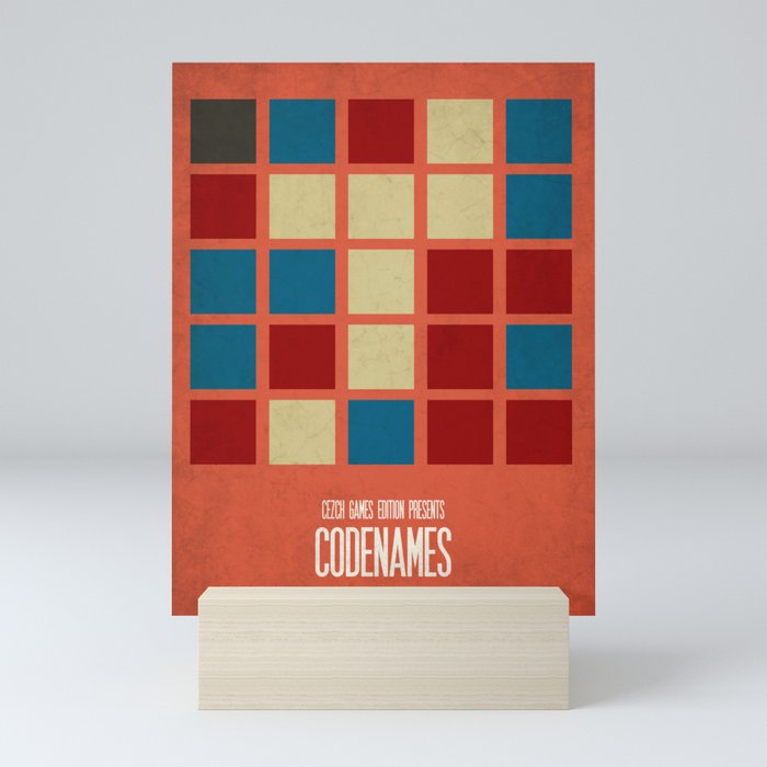 Codenames (Red) - Minimalist Board Games 05B Mini Art Print