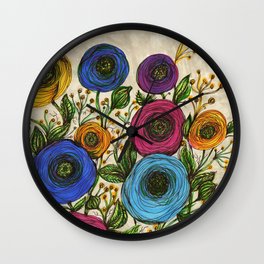Round Ranunculus Wall Clock