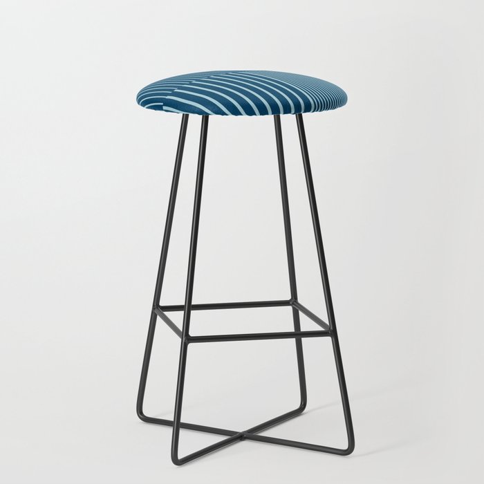 Stripes Pattern and Lines in Midnight Blue (Sun Rise Abstract) Bar Stool