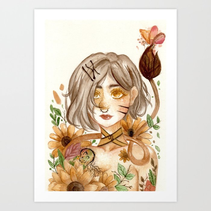 Zodiac Sign Leo Watercolor Paint Art Print By Lylyleav Society6