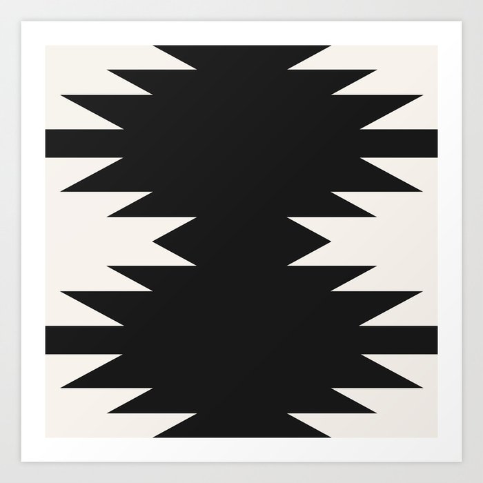 Geometric Southwestern Minimalism - Charcoal Art Print