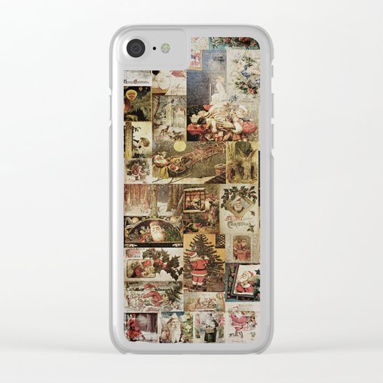 Merry Christmas- Santa angels & friends- collage Clear iPhone Case
