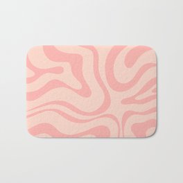 Soft Blush Pink Liquid Swirl Modern Abstract Pattern Bath Mat