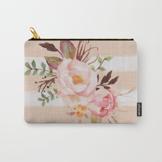 Roses and strips Carry-All Pouch