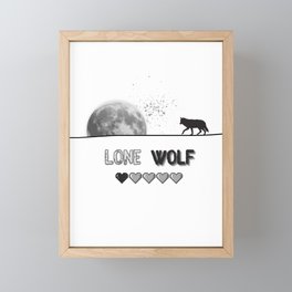 Lone Wolf | Lonely Wolf 1 Heart Framed Mini Art Print