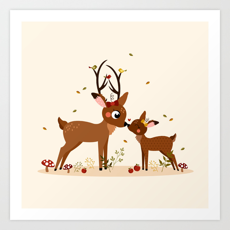 Bisou Ma Biche Art Print By Mariette Society6